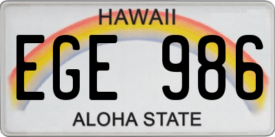 HI license plate EGE986