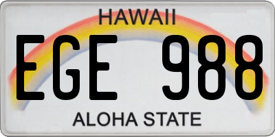 HI license plate EGE988
