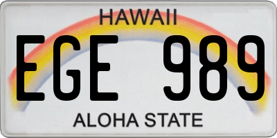 HI license plate EGE989