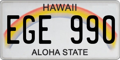 HI license plate EGE990
