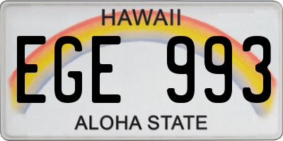 HI license plate EGE993