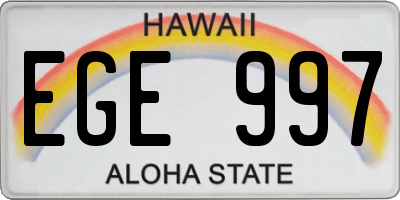 HI license plate EGE997