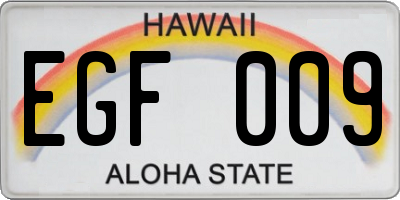 HI license plate EGF009