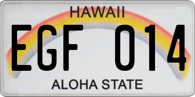 HI license plate EGF014