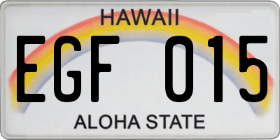HI license plate EGF015