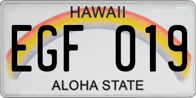 HI license plate EGF019