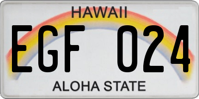 HI license plate EGF024