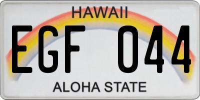 HI license plate EGF044