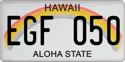 HI license plate EGF050