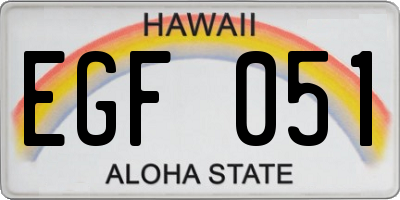 HI license plate EGF051
