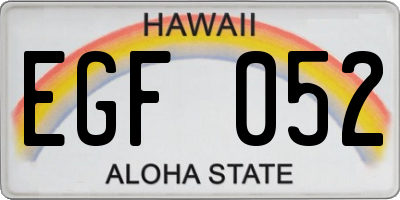 HI license plate EGF052