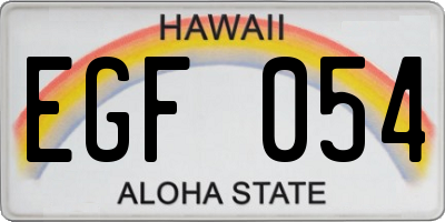 HI license plate EGF054