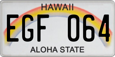 HI license plate EGF064