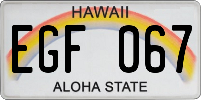 HI license plate EGF067