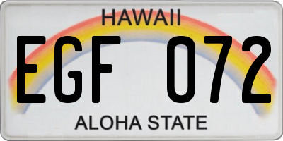 HI license plate EGF072