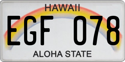 HI license plate EGF078