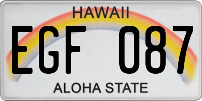 HI license plate EGF087