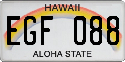 HI license plate EGF088