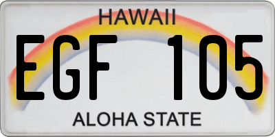 HI license plate EGF105