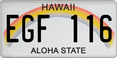 HI license plate EGF116