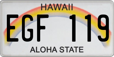 HI license plate EGF119