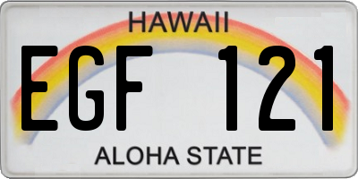 HI license plate EGF121
