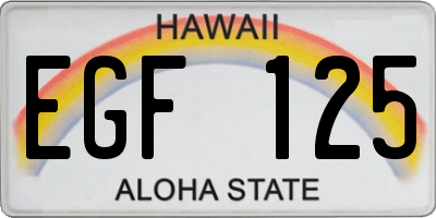 HI license plate EGF125