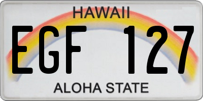 HI license plate EGF127