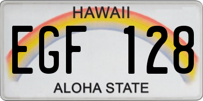 HI license plate EGF128