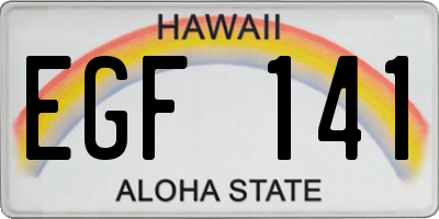HI license plate EGF141