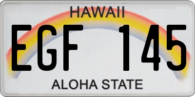 HI license plate EGF145