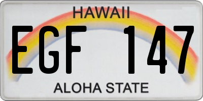 HI license plate EGF147