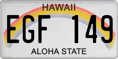 HI license plate EGF149