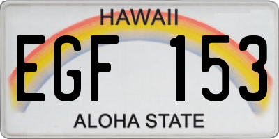 HI license plate EGF153