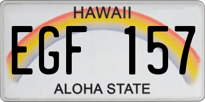 HI license plate EGF157