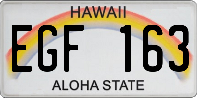 HI license plate EGF163