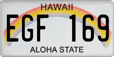 HI license plate EGF169