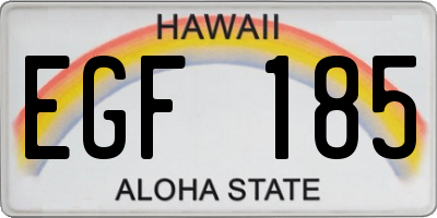 HI license plate EGF185
