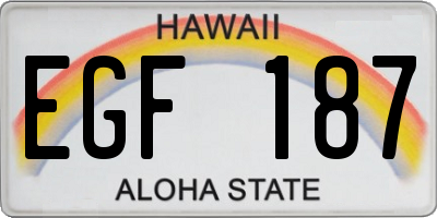 HI license plate EGF187