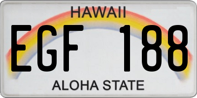 HI license plate EGF188