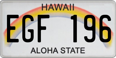 HI license plate EGF196