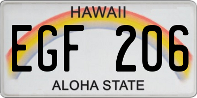 HI license plate EGF206