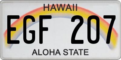 HI license plate EGF207