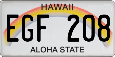 HI license plate EGF208