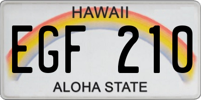 HI license plate EGF210