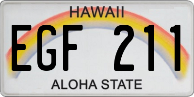 HI license plate EGF211