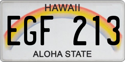 HI license plate EGF213