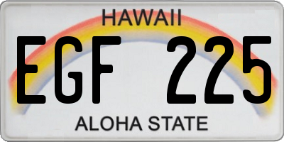 HI license plate EGF225
