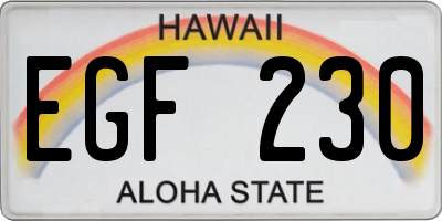 HI license plate EGF230