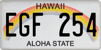 HI license plate EGF254